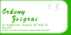 orkeny zsigrai business card